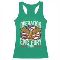 Operation Epic Fury 2026 Patriotic Eagle Crest Racerback Tank Top American Strength and Freedom