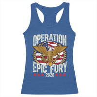 Operation Epic Fury 2026 Patriotic Eagle Crest Racerback Tank Top American Strength and Freedom