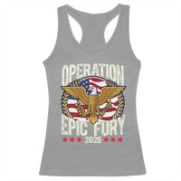 Operation Epic Fury 2026 Patriotic Eagle Crest Racerback Tank Top American Strength and Freedom