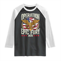 Operation Epic Fury 2026 Patriotic Eagle Crest Raglan Shirt American Strength and Freedom