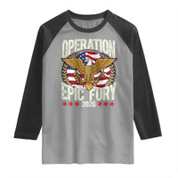 Operation Epic Fury 2026 Patriotic Eagle Crest Raglan Shirt American Strength and Freedom