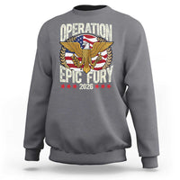 Operation Epic Fury 2026 Patriotic Eagle Crest Sweatshirt American Strength and Freedom