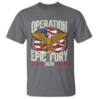 Operation Epic Fury 2026 Patriotic Eagle Crest T Shirt American Strength and Freedom