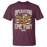 Operation Epic Fury 2026 Patriotic Eagle Crest T Shirt American Strength and Freedom