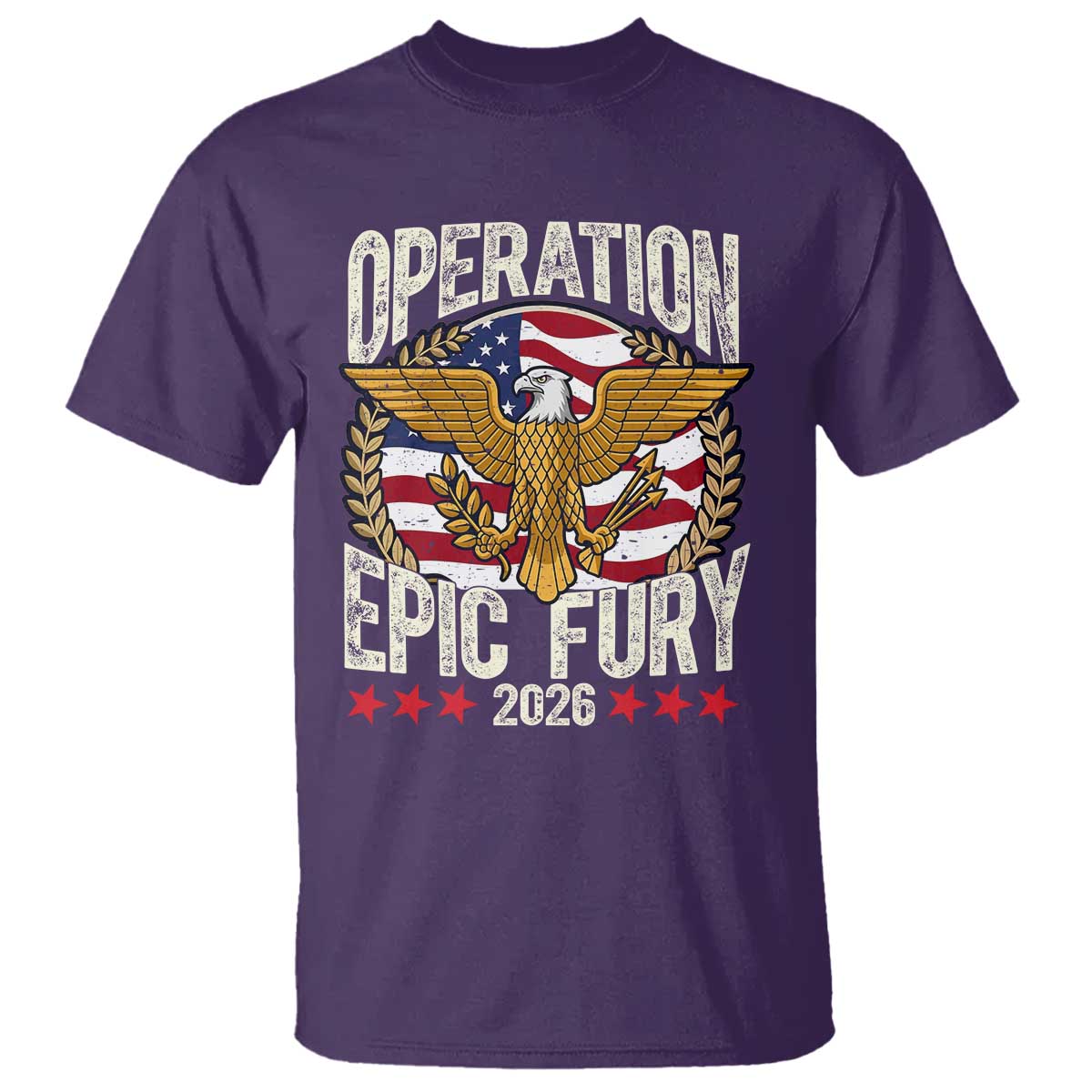 Operation Epic Fury 2026 Patriotic Eagle Crest T Shirt American Strength and Freedom