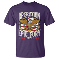 Operation Epic Fury 2026 Patriotic Eagle Crest T Shirt American Strength and Freedom