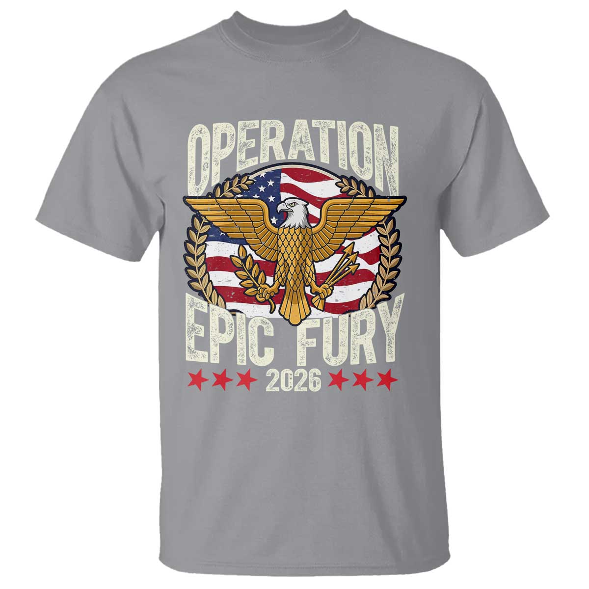 Operation Epic Fury 2026 Patriotic Eagle Crest T Shirt American Strength and Freedom