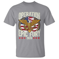Operation Epic Fury 2026 Patriotic Eagle Crest T Shirt American Strength and Freedom