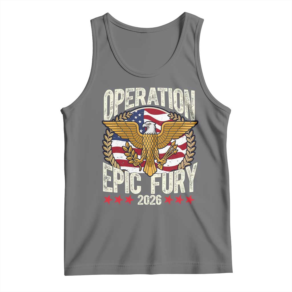 Operation Epic Fury 2026 Patriotic Eagle Crest Tank Top American Strength and Freedom