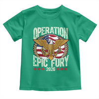 Operation Epic Fury 2026 Patriotic Eagle Crest Toddler T Shirt American Strength and Freedom
