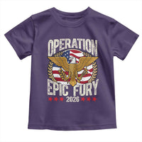 Operation Epic Fury 2026 Patriotic Eagle Crest Toddler T Shirt American Strength and Freedom