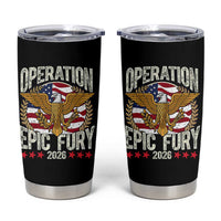 Operation Epic Fury 2026 Patriotic Eagle Crest Tumbler Cup American Strength and Freedom
