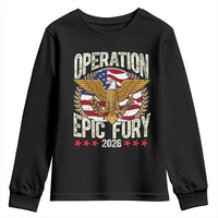 Operation Epic Fury 2026 Patriotic Eagle Crest Youth Sweatshirt American Strength and Freedom