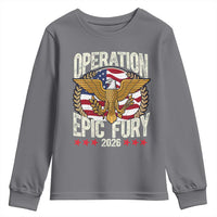 Operation Epic Fury 2026 Patriotic Eagle Crest Youth Sweatshirt American Strength and Freedom