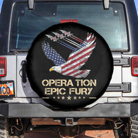 Operation Epic Fury American Eagle Flag Spare Tire Cover Jet Flyover USA Freedom
