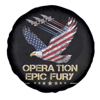 Operation Epic Fury American Eagle Flag Spare Tire Cover Jet Flyover USA Freedom