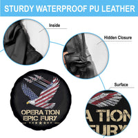 Operation Epic Fury American Eagle Flag Spare Tire Cover Jet Flyover USA Freedom