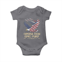 Operation Epic Fury American Eagle Flag Baby Onesie Jet Flyover USA Freedom