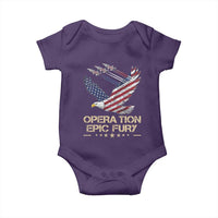 Operation Epic Fury American Eagle Flag Baby Onesie Jet Flyover USA Freedom