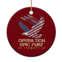 Operation Epic Fury American Eagle Flag Ceramic Ornament Jet Flyover USA Freedom