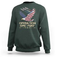 Operation Epic Fury American Eagle Flag Sweatshirt Jet Flyover USA Freedom