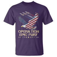 Operation Epic Fury American Eagle Flag T Shirt Jet Flyover USA Freedom