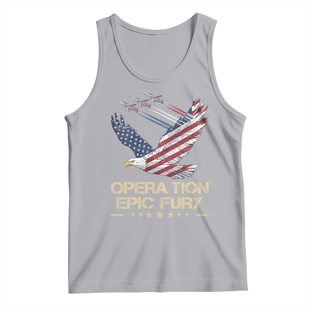 Operation Epic Fury American Eagle Flag Tank Top Jet Flyover USA Freedom