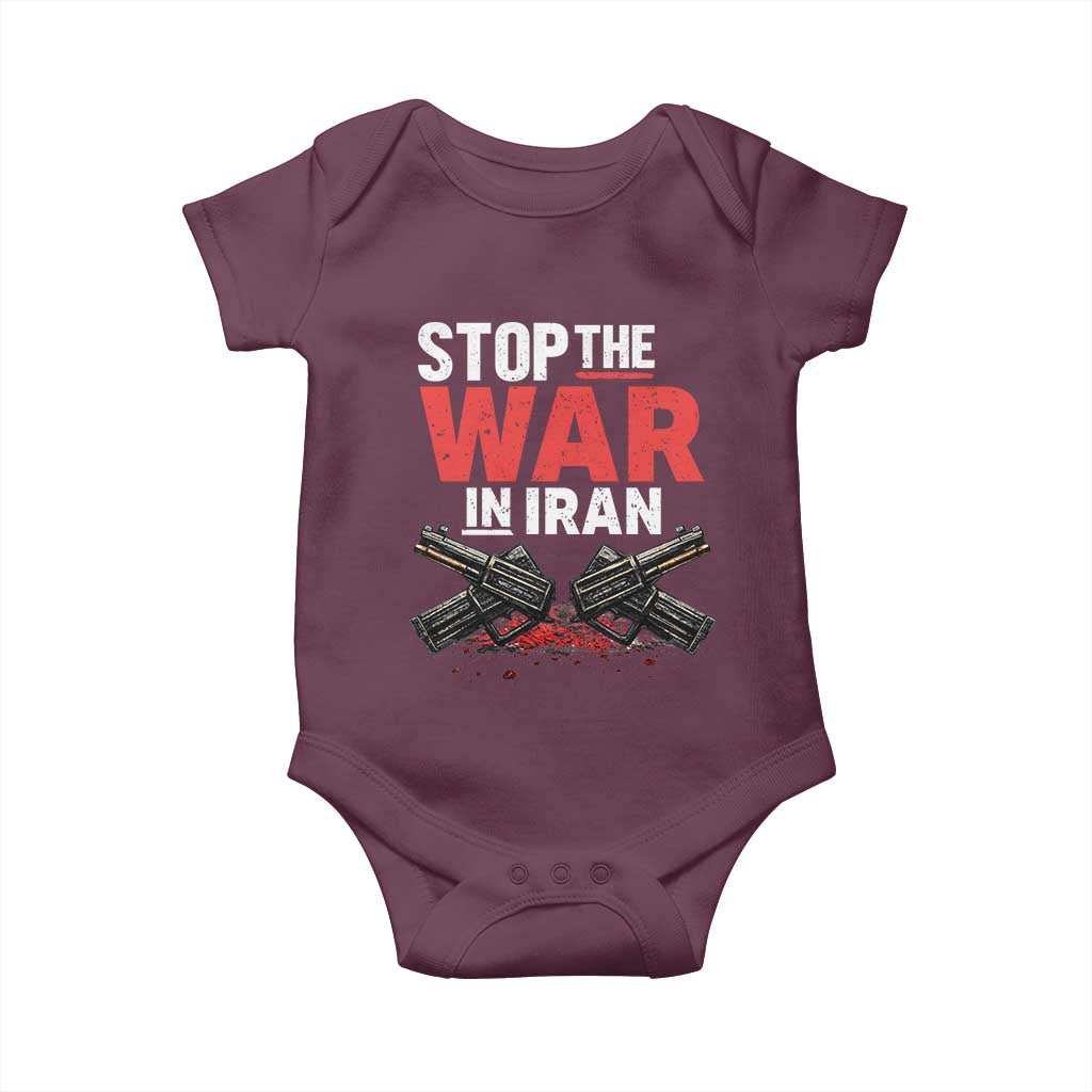Stop the War in Iran Baby Onesie Anti War Protest Peace Advocacy Human Rights