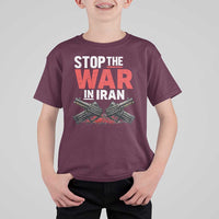Stop the War in Iran T Shirt For Kid Anti War Protest Peace Advocacy Human Rights