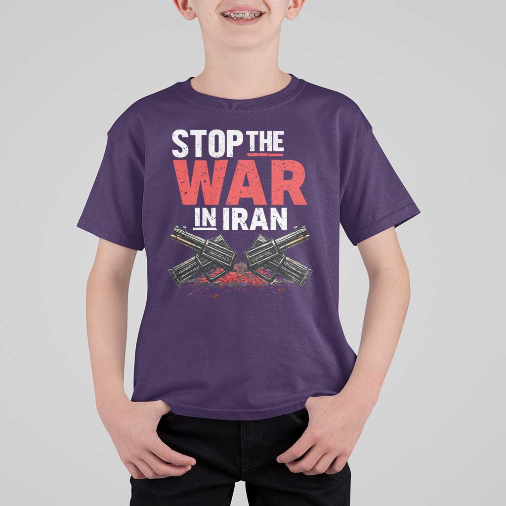 Stop the War in Iran T Shirt For Kid Anti War Protest Peace Advocacy Human Rights