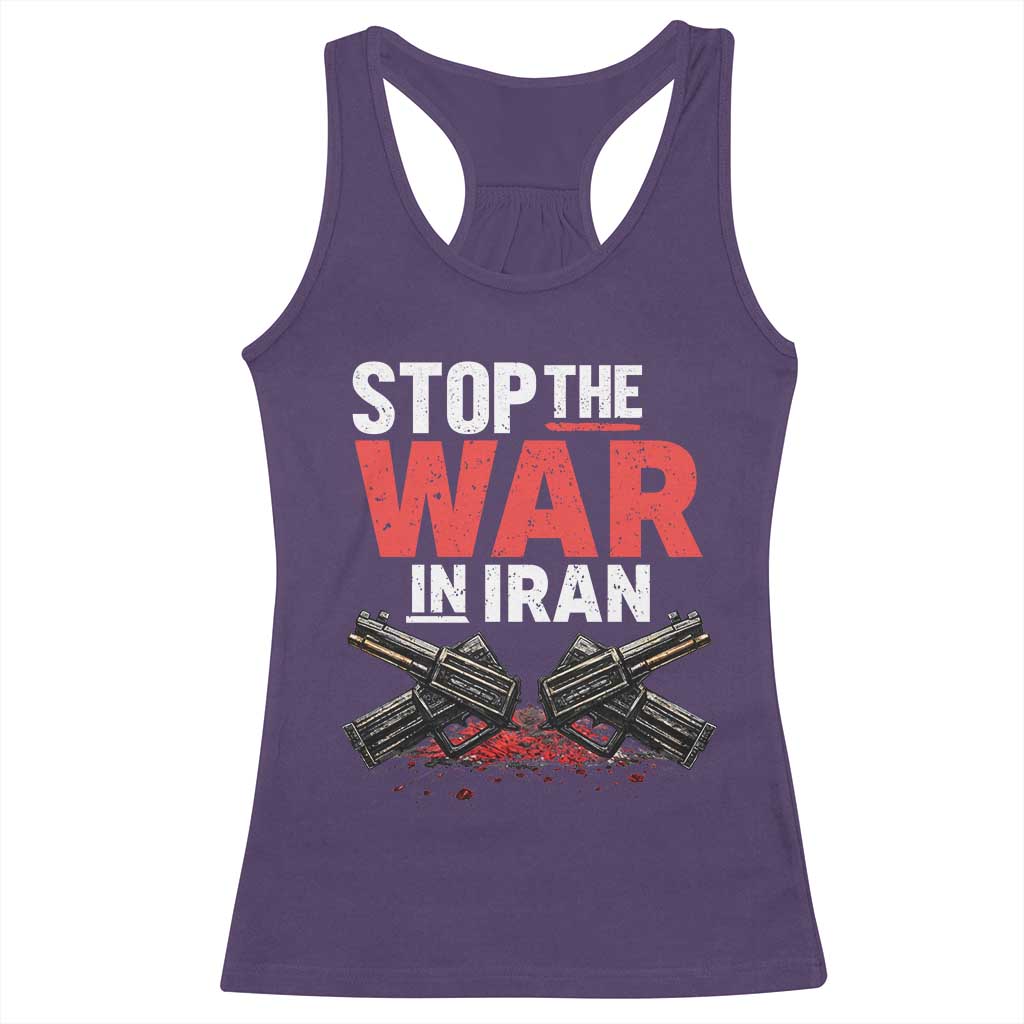 Stop the War in Iran Racerback Tank Top Anti War Protest Peace Advocacy Human Rights
