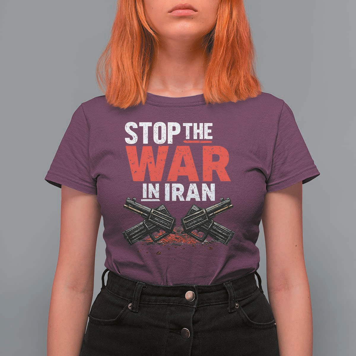 Stop the War in Iran T Shirt For Women Anti War Protest Peace Advocacy Human Rights