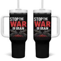 Stop the War in Iran Tumbler With Handle Anti War Protest Peace Advocacy Human Rights