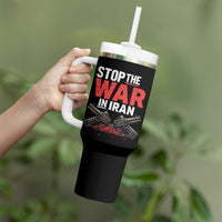 Stop the War in Iran Tumbler With Handle Anti War Protest Peace Advocacy Human Rights