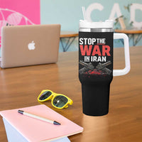 Stop the War in Iran Tumbler With Handle Anti War Protest Peace Advocacy Human Rights