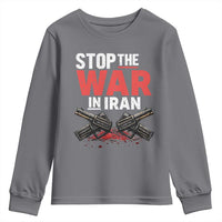 Stop the War in Iran Youth Sweatshirt Anti War Protest Peace Advocacy Human Rights
