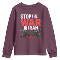 Stop the War in Iran Youth Sweatshirt Anti War Protest Peace Advocacy Human Rights