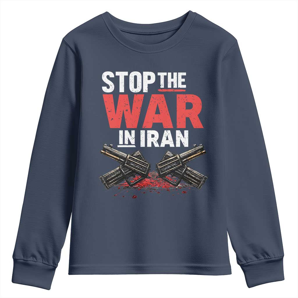 Stop the War in Iran Youth Sweatshirt Anti War Protest Peace Advocacy Human Rights