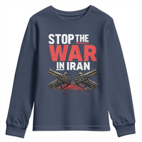 Stop the War in Iran Youth Sweatshirt Anti War Protest Peace Advocacy Human Rights