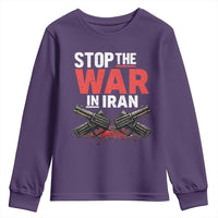 Stop the War in Iran Youth Sweatshirt Anti War Protest Peace Advocacy Human Rights