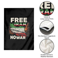 Free Iran No War Protest Graphic Garden Flag Barbed Wire Freedom Human Rights Solidarity