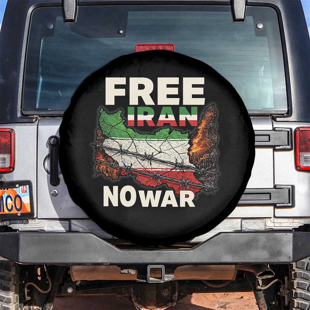 Free Iran No War Protest Graphic Spare Tire Cover Barbed Wire Freedom Human Rights Solidarity
