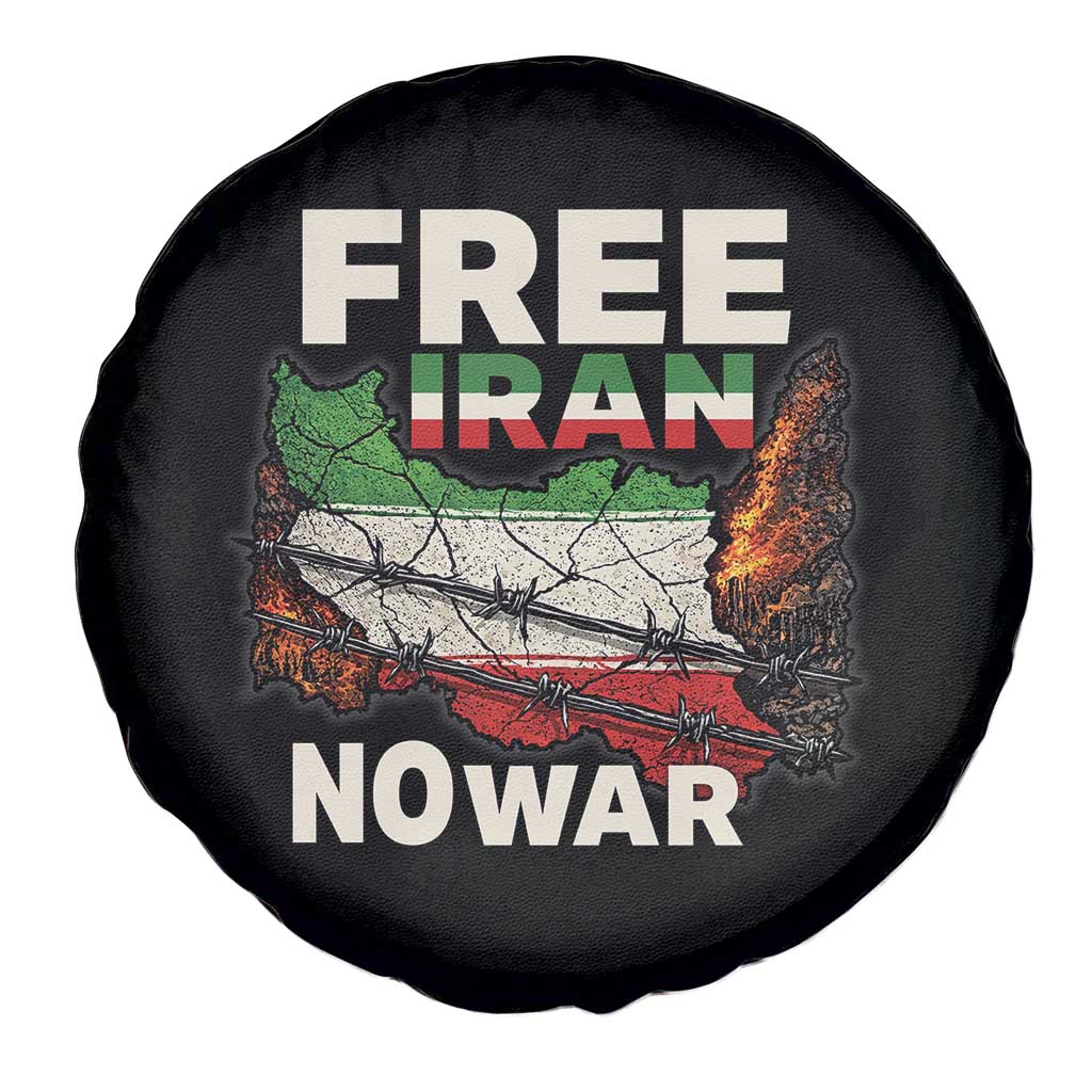 Free Iran No War Protest Graphic Spare Tire Cover Barbed Wire Freedom Human Rights Solidarity