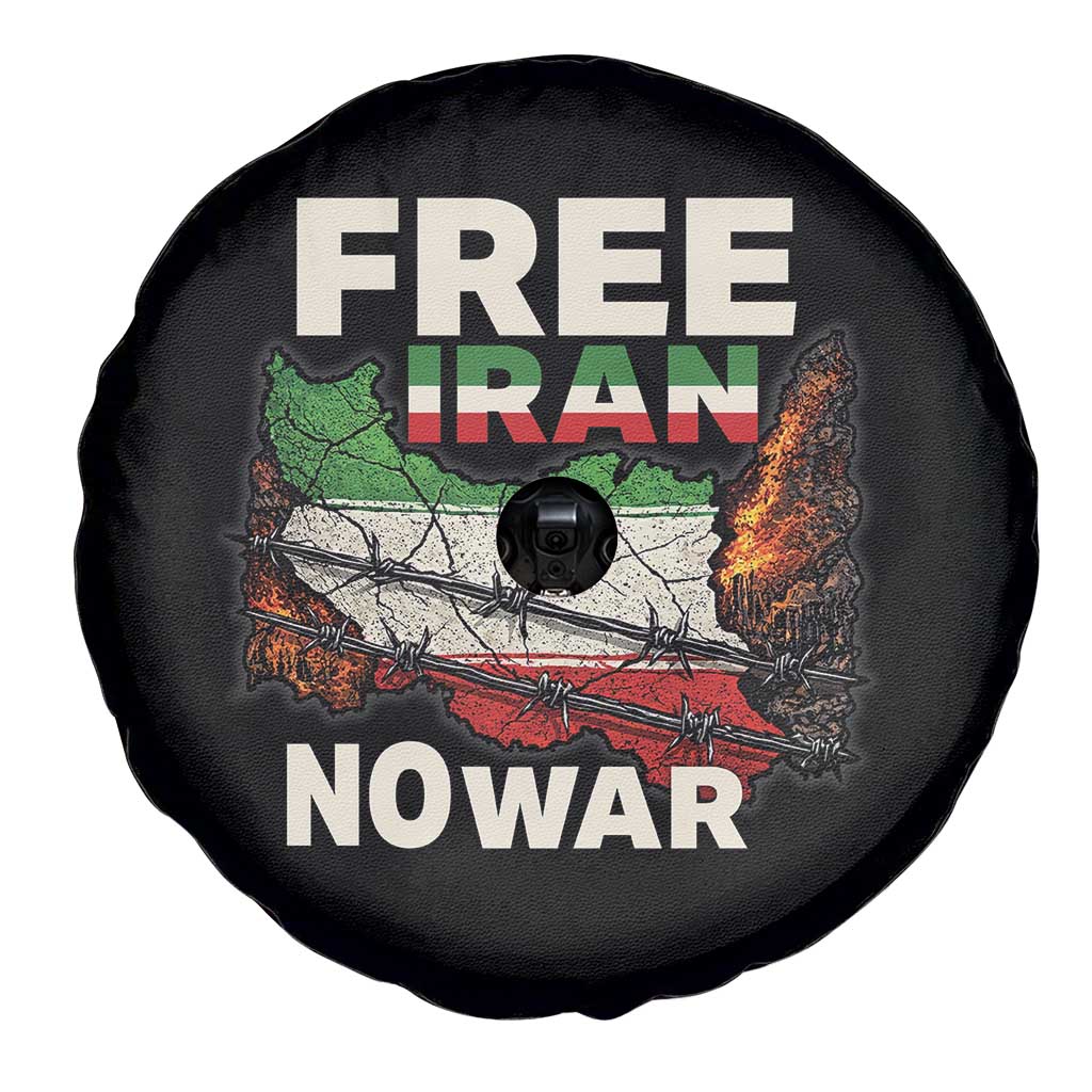 Free Iran No War Protest Graphic Spare Tire Cover Barbed Wire Freedom Human Rights Solidarity