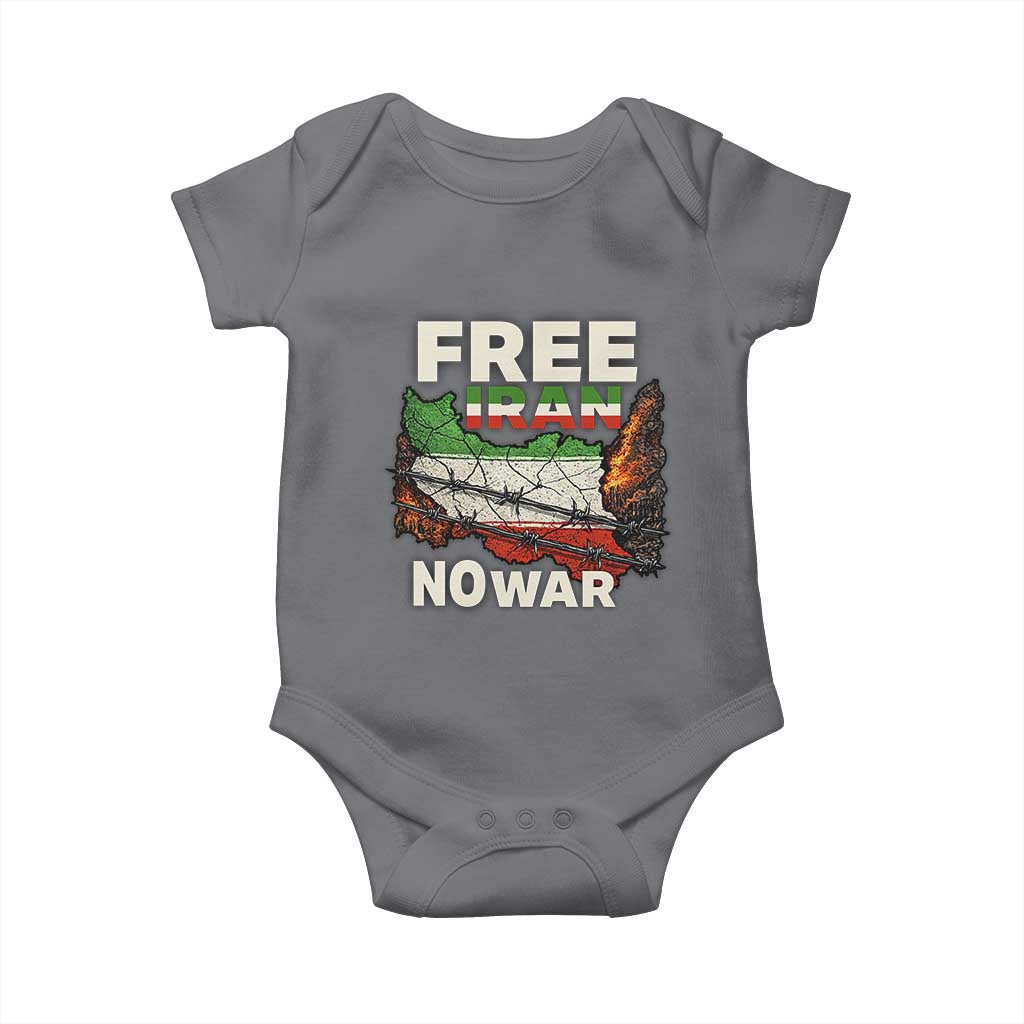 Free Iran No War Protest Graphic Baby Onesie Barbed Wire Freedom Human Rights Solidarity