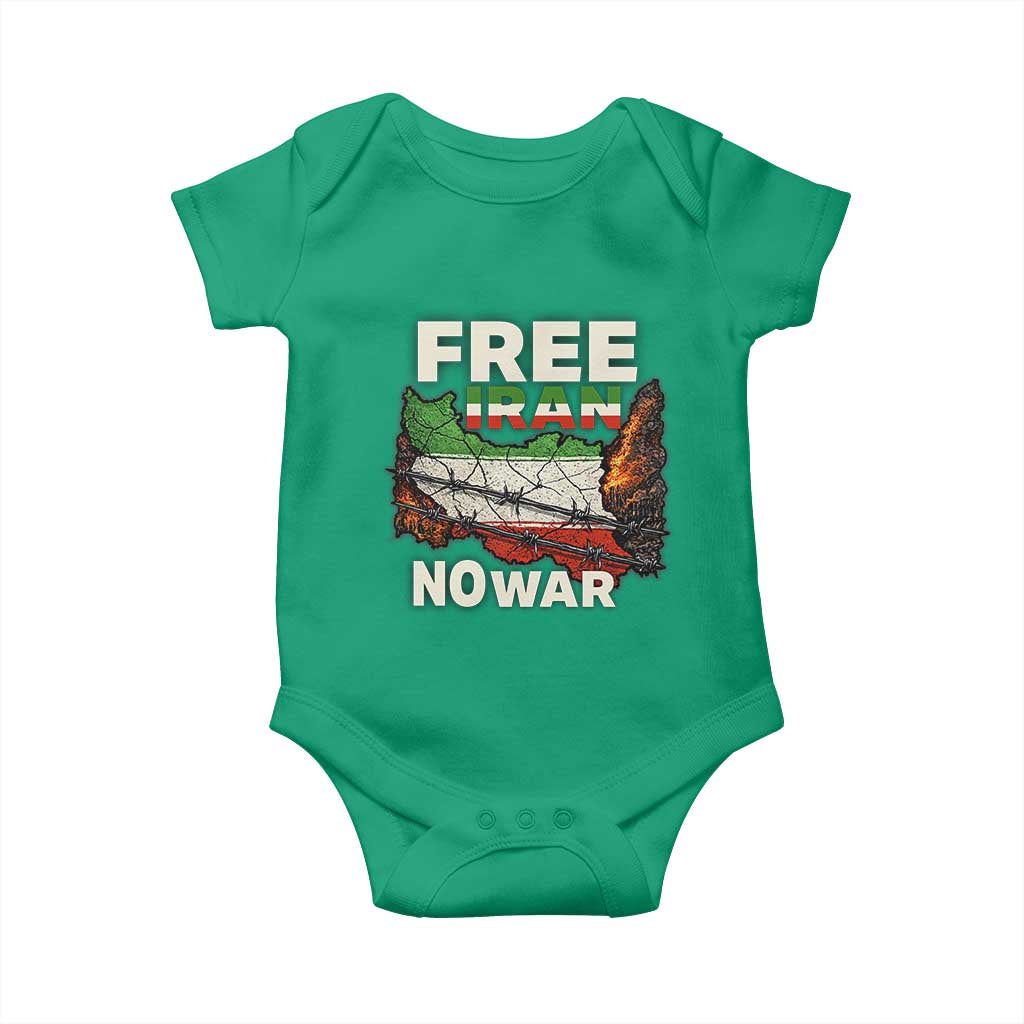 Free Iran No War Protest Graphic Baby Onesie Barbed Wire Freedom Human Rights Solidarity