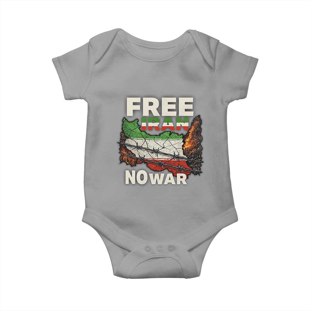 Free Iran No War Protest Graphic Baby Onesie Barbed Wire Freedom Human Rights Solidarity