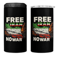 Free Iran No War Protest Graphic 4 in 1 Can Cooler Tumbler Barbed Wire Freedom Human Rights Solidarity