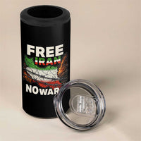 Free Iran No War Protest Graphic 4 in 1 Can Cooler Tumbler Barbed Wire Freedom Human Rights Solidarity