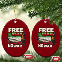 Free Iran No War Protest Graphic Ceramic Ornament Barbed Wire Freedom Human Rights Solidarity